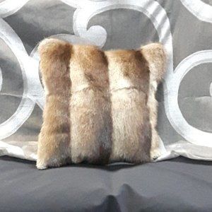 Handmade Genuine Fur Accent Pillow